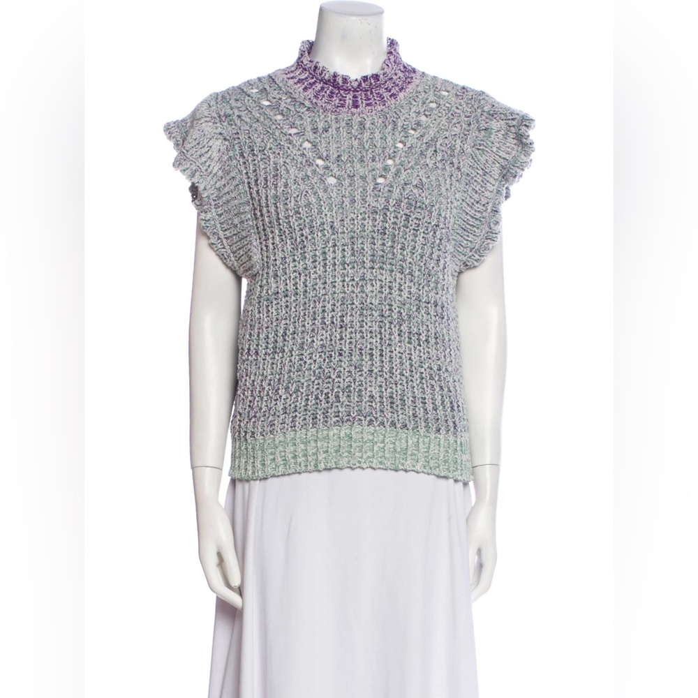 Isabel Marant Multicolor Knit Sleeveless Sweater - Lavender, Mint, Gray